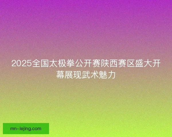 2025全国太极拳公开赛陕西赛区盛大开幕展现武术魅力